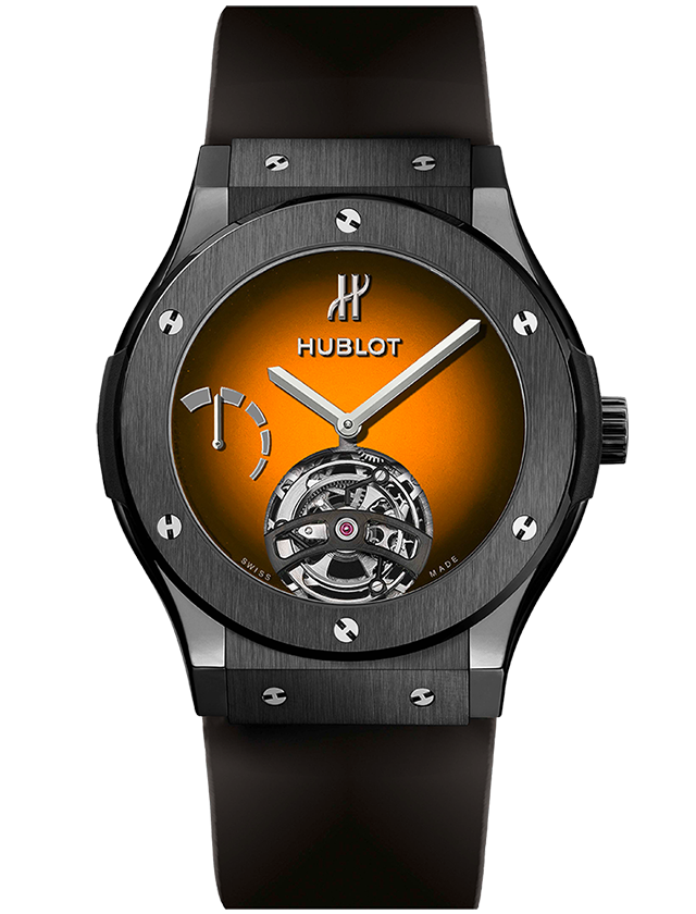 ■ウブロ（HUBLOT）■クラシック・フュージョン スケルトン トゥールビヨン ヤマブキオレンジグラデーション ■505.CM.5970.RX.MYOS